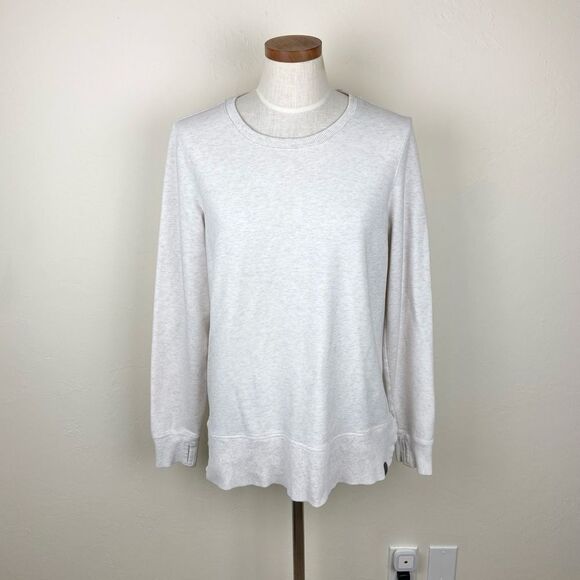 L.L. Bean Cozy Split Hem Crewneck Sweatshirt - Cream - Picture 1 of 6